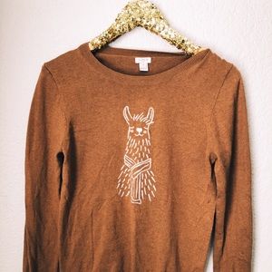 j crew mustard alpaca sweater